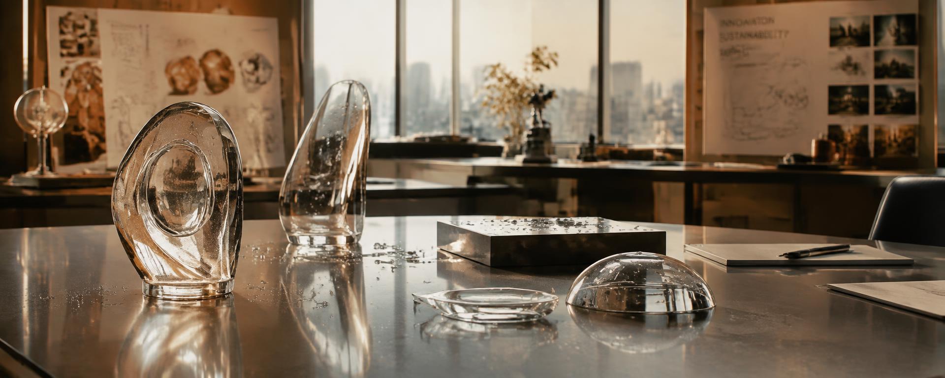 Glass prototypes in an innovation studio